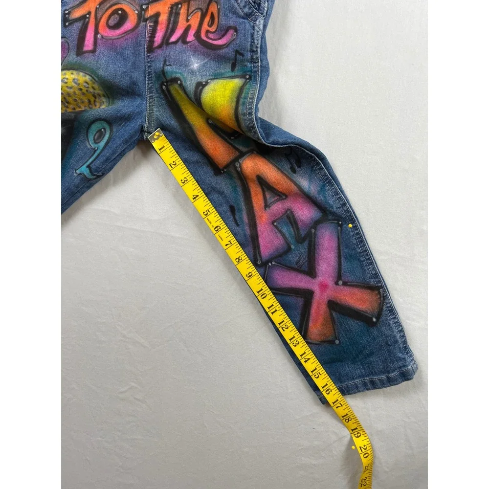OshKosh B'gosh Overalls Toddler 5T Blue Airbrushed Turnt It Up To The Max Music